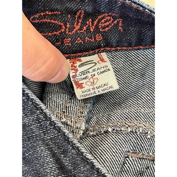 Silver Women's Dark Wash Toni Light Distressed Boot Cut Jeans - 28x33 - Picture 13 of 13